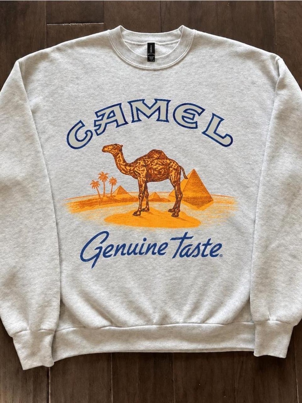 Camel Graphic Crewneck Sweatshirt - Light Gray